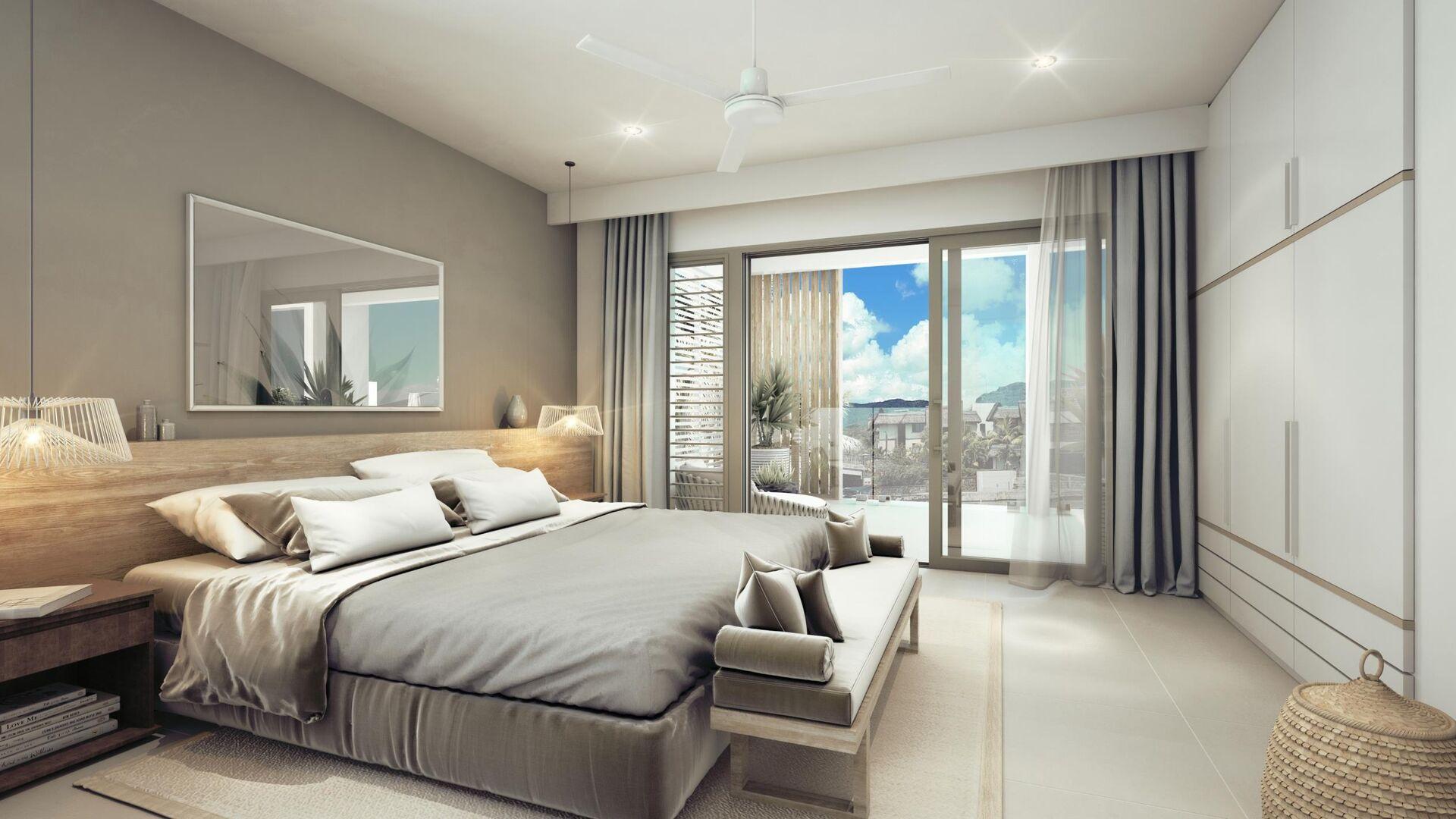 Marina View – Appartement de luxe de 3 chambres avec accès et vue imprenables sur la rivière, accès à la piscine et équipements modernes à Rivière Noire, en face de la marina La Balise.