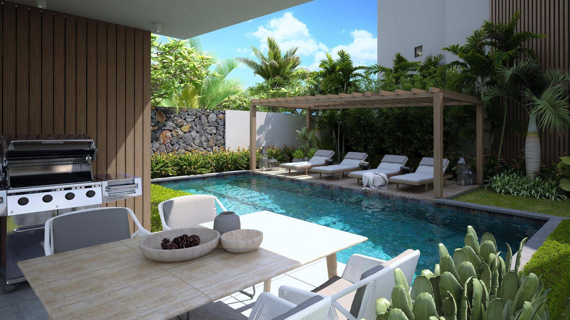 Marina View – Appartement de luxe de 3 chambres avec accès et vue imprenables sur la rivière, accès à la piscine et équipements modernes à Rivière Noire, en face de la marina La Balise.
