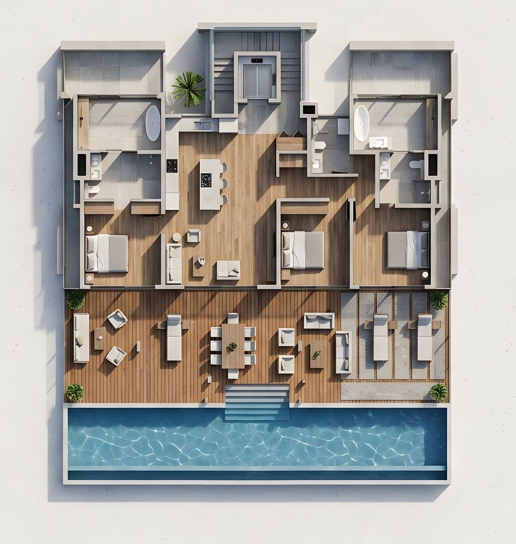 Penthouse de luxe en front de mer à vendre à Riambel, île Maurice