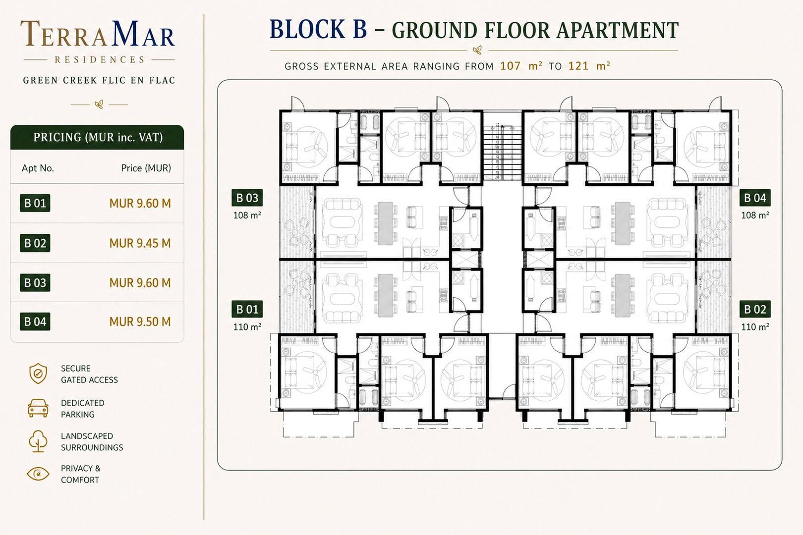 TerraMar Residences – Appartements 3 Chambres à Vendre à Flic en Flac