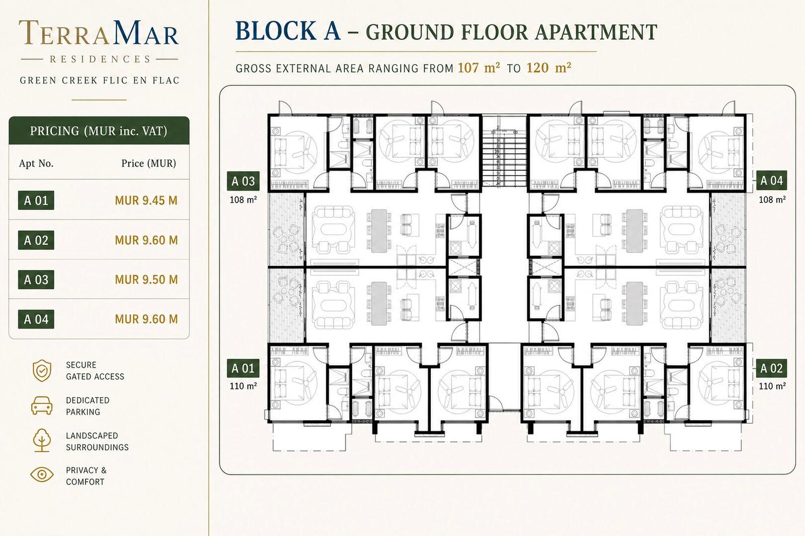 TerraMar Residences – Appartements 3 Chambres à Vendre à Flic en Flac