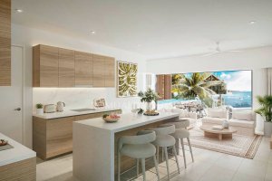 Appartement en bord de mer à vendre à Rivière Noire, 41m², piscine, vue mer, accès mer, spa. – Réservé aux Mauriciens – Rivière noire
