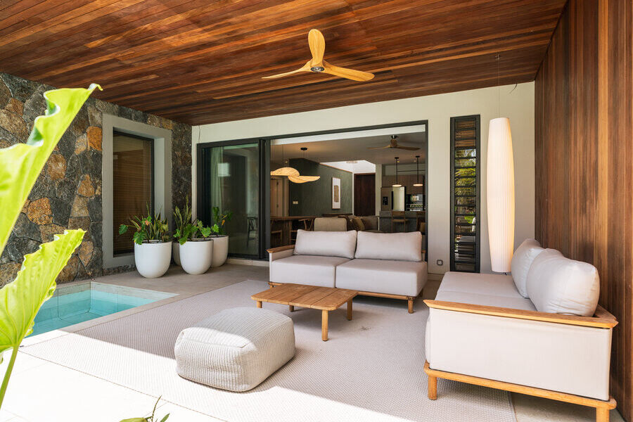 Projet SHOBA  Flic en Flac  Terrasse couverte  by 