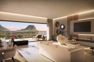 27 Degree West villa 1 CGI 3 Dining Living with