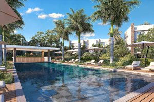 Piscine et terrasses (illustration)