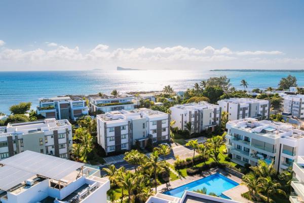 Vue aérienne de la résidence et de la mer